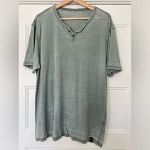 Sage Green Burnout Henley Tee Size XL